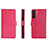 Funda de Cuero Cartera con Soporte Carcasa L06 para Samsung Galaxy S21 FE 5G Rosa Roja