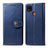 Funda de Cuero Cartera con Soporte Carcasa L06 para Xiaomi POCO C3 Azul