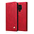 Funda de Cuero Cartera con Soporte Carcasa L06 para Xiaomi Redmi Note 9S Rojo