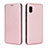 Funda de Cuero Cartera con Soporte Carcasa L06Z para Samsung Galaxy A21 SC-42A Oro Rosa