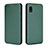 Funda de Cuero Cartera con Soporte Carcasa L06Z para Samsung Galaxy A21 SC-42A Verde