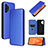 Funda de Cuero Cartera con Soporte Carcasa L06Z para Samsung Galaxy A32 4G Azul