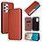 Funda de Cuero Cartera con Soporte Carcasa L06Z para Samsung Galaxy A53 5G Marron