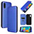 Funda de Cuero Cartera con Soporte Carcasa L06Z para Samsung Galaxy M02 Azul