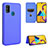 Funda de Cuero Cartera con Soporte Carcasa L06Z para Samsung Galaxy M21 Azul