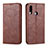 Funda de Cuero Cartera con Soporte Carcasa L07 para Samsung Galaxy A20s Marron