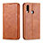 Funda de Cuero Cartera con Soporte Carcasa L07 para Samsung Galaxy A20s Marron Claro