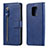 Funda de Cuero Cartera con Soporte Carcasa L07 para Xiaomi Redmi Note 9 Pro Azul