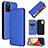 Funda de Cuero Cartera con Soporte Carcasa L07Z para Samsung Galaxy A02s Azul