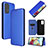 Funda de Cuero Cartera con Soporte Carcasa L07Z para Samsung Galaxy A72 4G Azul