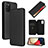 Funda de Cuero Cartera con Soporte Carcasa L07Z para Samsung Galaxy M02s Negro