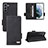 Funda de Cuero Cartera con Soporte Carcasa L07Z para Samsung Galaxy S21 Plus 5G Negro