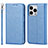 Funda de Cuero Cartera con Soporte Carcasa L08 para Apple iPhone 13 Pro Azul