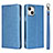 Funda de Cuero Cartera con Soporte Carcasa L08 para Apple iPhone 14 Azul