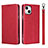 Funda de Cuero Cartera con Soporte Carcasa L08 para Apple iPhone 14 Plus Rojo