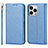Funda de Cuero Cartera con Soporte Carcasa L08 para Apple iPhone 14 Pro Max Azul
