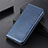 Funda de Cuero Cartera con Soporte Carcasa L08 para Motorola Moto Edge Azul