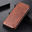 Funda de Cuero Cartera con Soporte Carcasa L08 para Motorola Moto Edge Marron