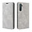 Funda de Cuero Cartera con Soporte Carcasa L08 para Oppo K5 Gris