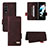 Funda de Cuero Cartera con Soporte Carcasa L08Z para Samsung Galaxy Z Fold3 5G Marron