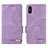 Funda de Cuero Cartera con Soporte Carcasa L08Z para Xiaomi Redmi 9i Morado