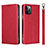 Funda de Cuero Cartera con Soporte Carcasa L09 para Apple iPhone 12 Pro Rojo