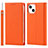 Funda de Cuero Cartera con Soporte Carcasa L09 para Apple iPhone 13 Mini Naranja