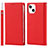 Funda de Cuero Cartera con Soporte Carcasa L09 para Apple iPhone 13 Mini Rojo