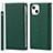 Funda de Cuero Cartera con Soporte Carcasa L09 para Apple iPhone 13 Mini Verde