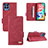 Funda de Cuero Cartera con Soporte Carcasa L09Z para Samsung Galaxy M33 5G Rojo