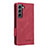 Funda de Cuero Cartera con Soporte Carcasa L09Z para Samsung Galaxy S21 5G Rojo