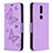 Funda de Cuero Cartera con Soporte Carcasa L10 para Nokia 2.4 Morado