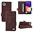 Funda de Cuero Cartera con Soporte Carcasa L10Z para Samsung Galaxy A22s 5G Marron