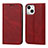 Funda de Cuero Cartera con Soporte Carcasa L11 para Apple iPhone 13 Mini Rojo