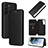 Funda de Cuero Cartera con Soporte Carcasa L11Z para Samsung Galaxy S21 FE 5G Negro