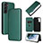 Funda de Cuero Cartera con Soporte Carcasa L11Z para Samsung Galaxy S21 FE 5G Verde