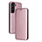 Funda de Cuero Cartera con Soporte Carcasa L11Z para Samsung Galaxy S24 Plus 5G Oro Rosa