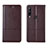 Funda de Cuero Cartera con Soporte Carcasa L12 para Huawei Honor 9C Marron