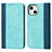 Funda de Cuero Cartera con Soporte Carcasa L13 para Apple iPhone 13 Azul Cielo