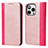 Funda de Cuero Cartera con Soporte Carcasa L13 para Apple iPhone 13 Pro Max Oro Rosa