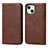 Funda de Cuero Cartera con Soporte Carcasa L14 para Apple iPhone 13 Marron