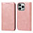 Funda de Cuero Cartera con Soporte Carcasa L14 para Apple iPhone 14 Pro Oro Rosa