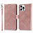 Funda de Cuero Cartera con Soporte Carcasa L15 para Apple iPhone 13 Pro Max Oro Rosa