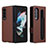 Funda de Cuero Cartera con Soporte Carcasa L15Z para Samsung Galaxy Z Fold3 5G Marron