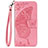 Funda de Cuero Cartera con Soporte Carcasa L17 para Samsung Galaxy A41 Rosa