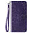 Funda de Cuero Cartera con Soporte Carcasa L18 para Huawei Honor 9C Morado