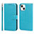 Funda de Cuero Cartera con Soporte Carcasa L19 para Apple iPhone 13 Azul Cielo