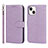 Funda de Cuero Cartera con Soporte Carcasa L19 para Apple iPhone 13 Mini Purpura Claro