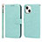 Funda de Cuero Cartera con Soporte Carcasa L19 para Apple iPhone 14 Menta Verde