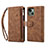 Funda de Cuero Cartera con Soporte Carcasa L20 para Apple iPhone 13 Marron